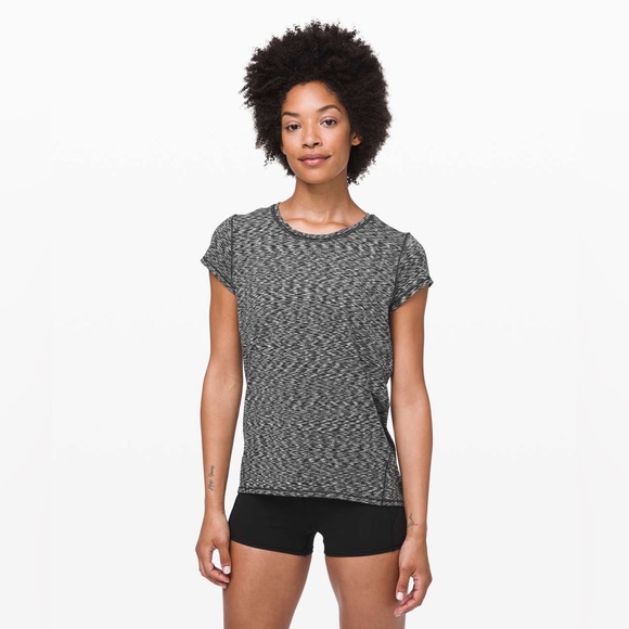 lululemon athletica Tops - Lululemon Athletica Gray Spaced Out Space Dye Another Mile Short Sleeve Tee